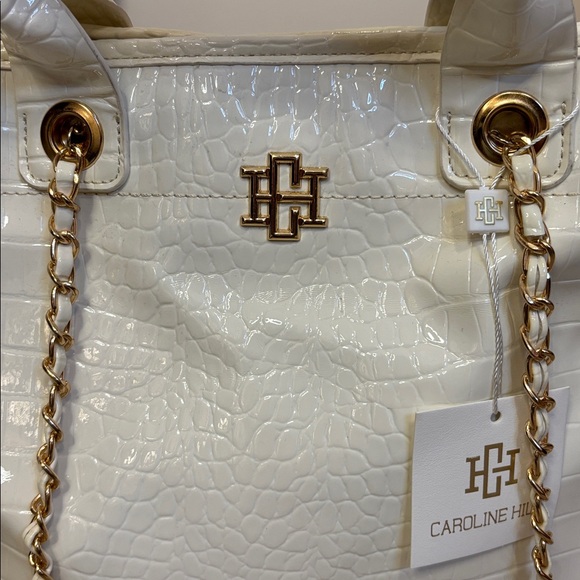 White Croc-Embossed Tote Bag - Picture 4 of 4